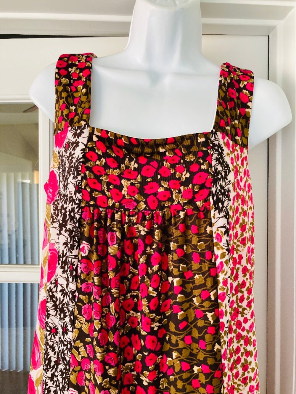 Rabbit Rabbit Rabbit Pink Floral Patchwork Print Dress 6 - Picture 2 of 9